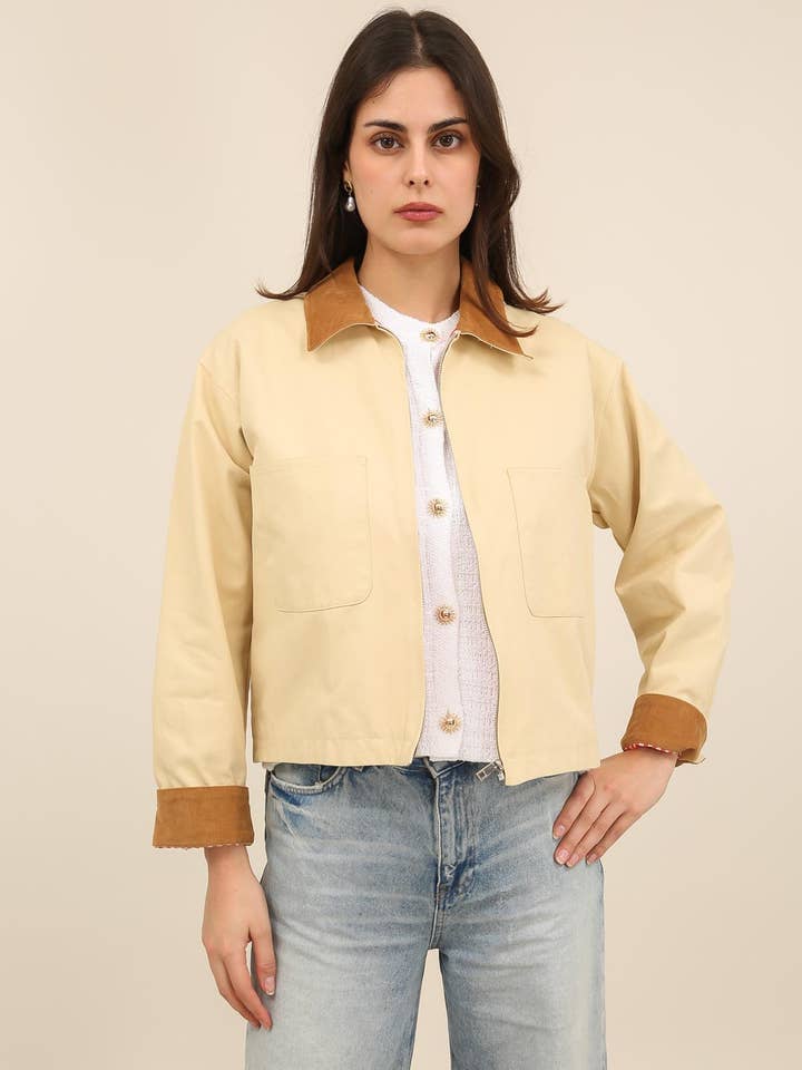 32179 JACKET WITH GINGHAM LINING for wholesale by Daphnea