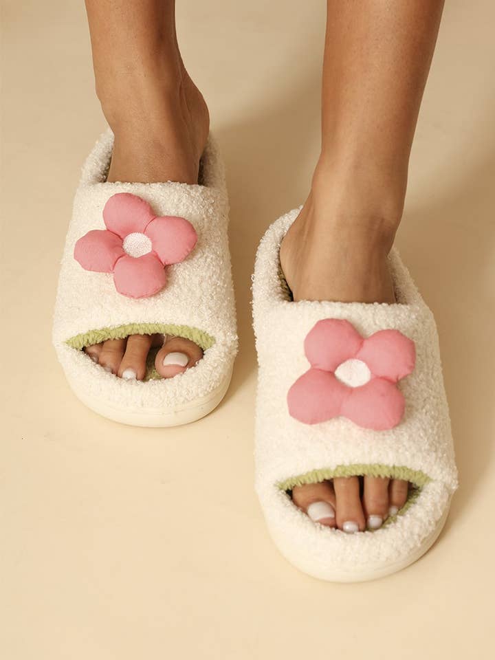 Sherpa dias med kontrast 3D blomst detaljer for engroshandel hos Miss Sparkling