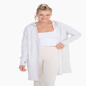 Wholesale CURVY Open Front Hooded Cardigan with Pockets for your store -  Faire Canada