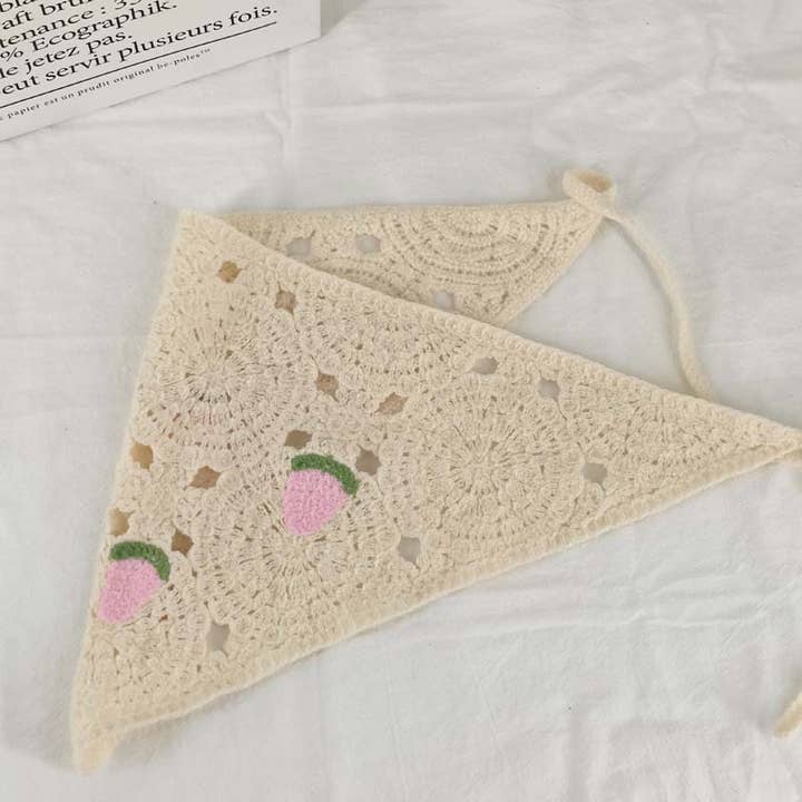 MKS America - Wholesale Bandana - Women's - Cherry Strawberry Floral checkered Crochet Bandana -56colors51