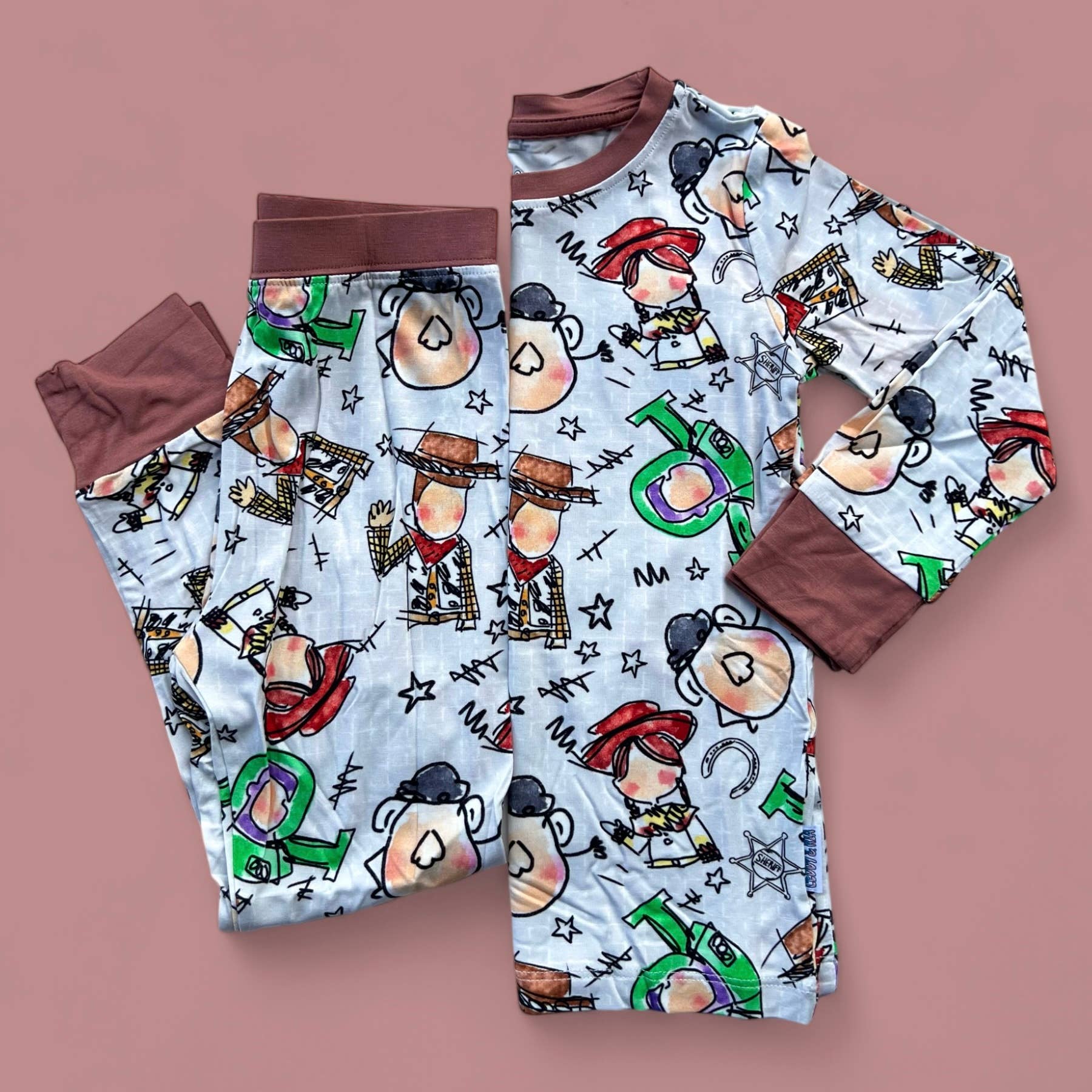 CEDDY & RIA - Wholesale Sleepwear Set - Kids - Doodle toy friends bamboo 2 piece set pjs