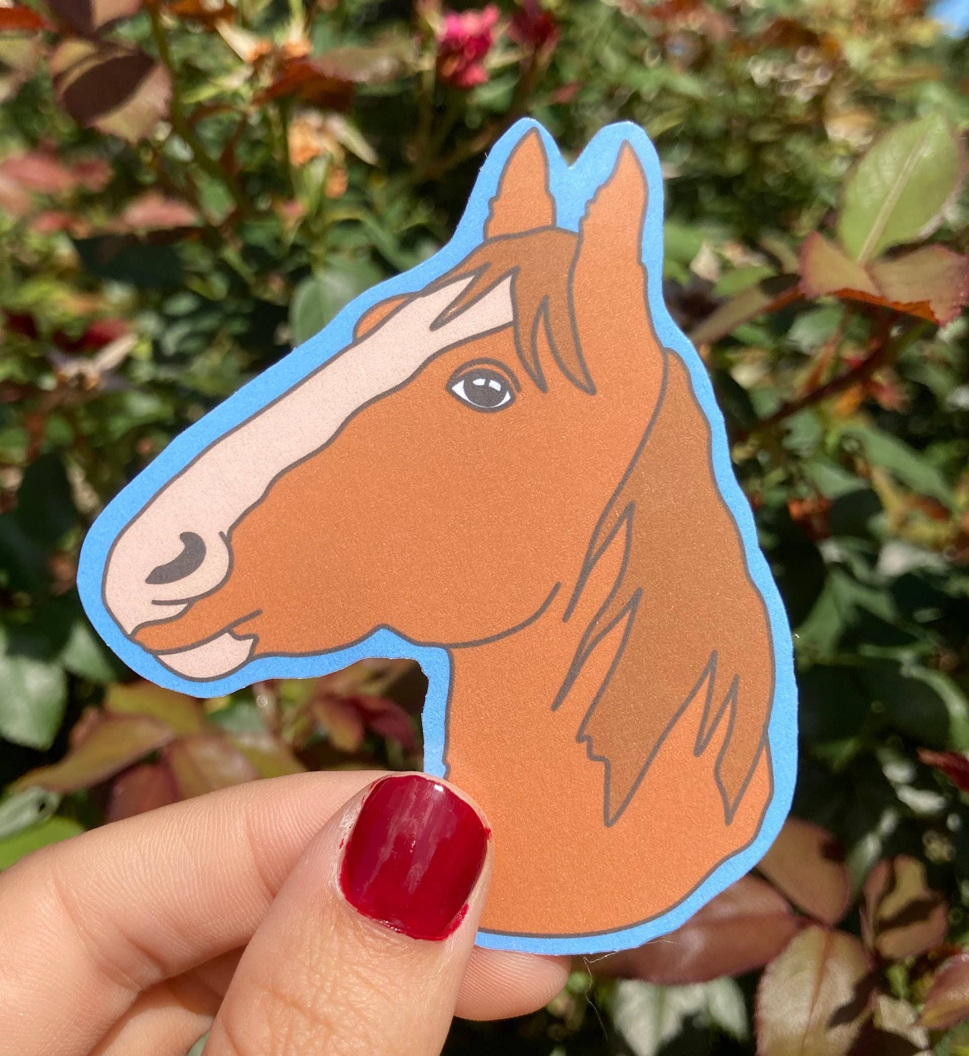 Frankie Blue - Wholesale Sticker - Cartoon Horse Sticker | Brown Horse Decal | Cute Cartoon Horse | Brown Pony Sticker | Horse Girl Sticker| Horse Lover Gift | Frankie Sue0