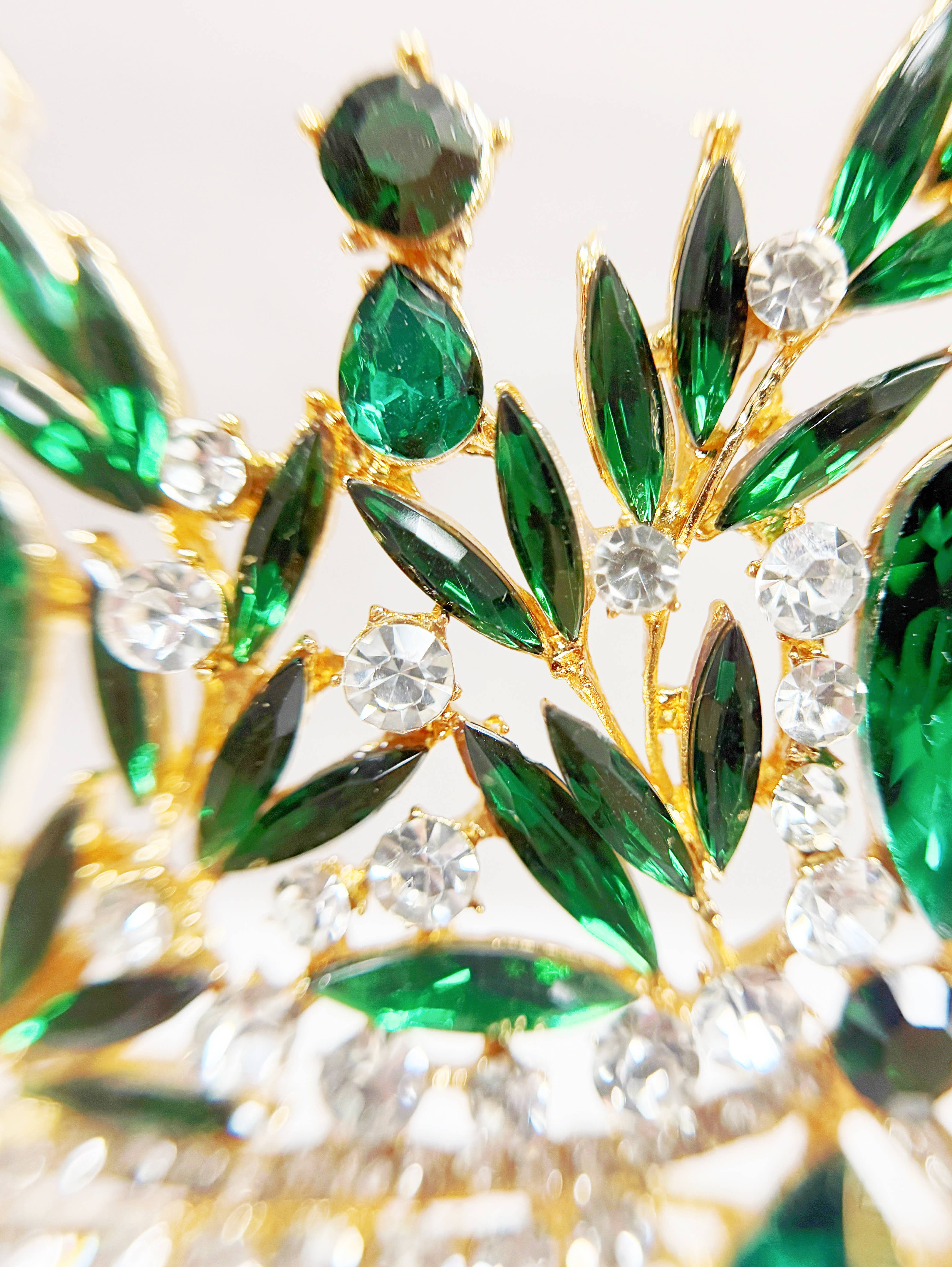 Happy Dream Gifts - Wholesale Tiara - Dames - Kristallen tiara, groene kroon, Victoriaanse tiara, kristallen kroon5