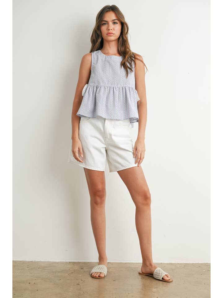 BUTTERMELON - Wholesale Blouse - Women's - Sky Meadow Peplum Top - BMT77509