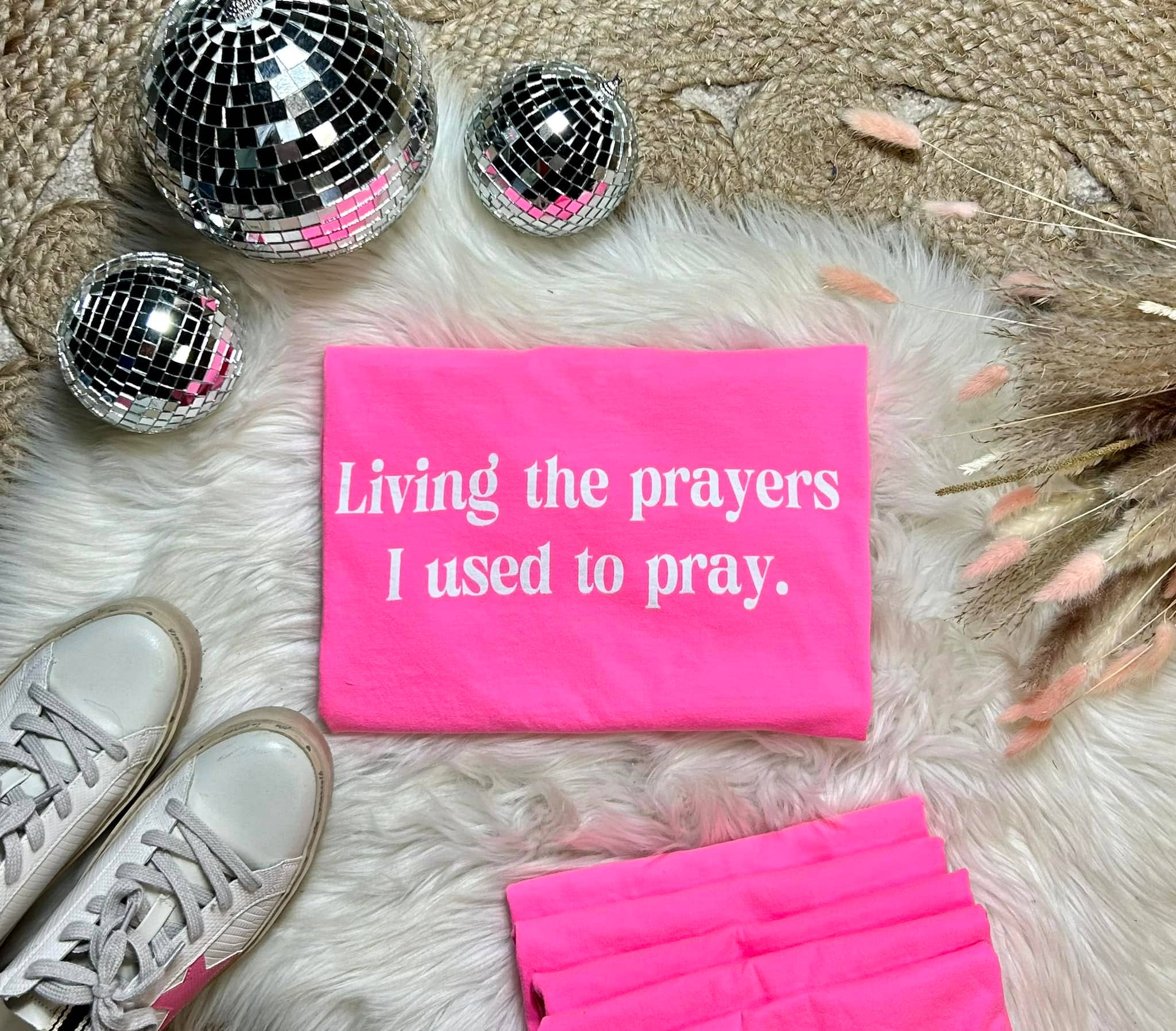 Truelove Apparel - Wholesale T-shirt met print - Dames - Living the Prayers I Used to Pray Everyday T-shirt met print