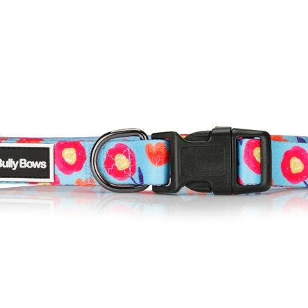 Pink Peony Flower Dog Collar for wholesale by Bully Bows