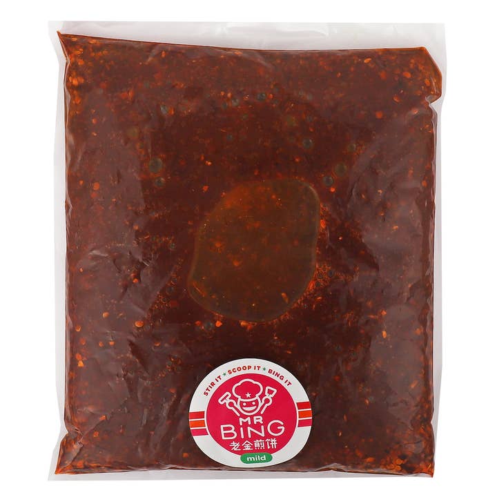 Mr Bing Mild Chili Crisp, 4/32 oz for wholesale by MR BING FOODS