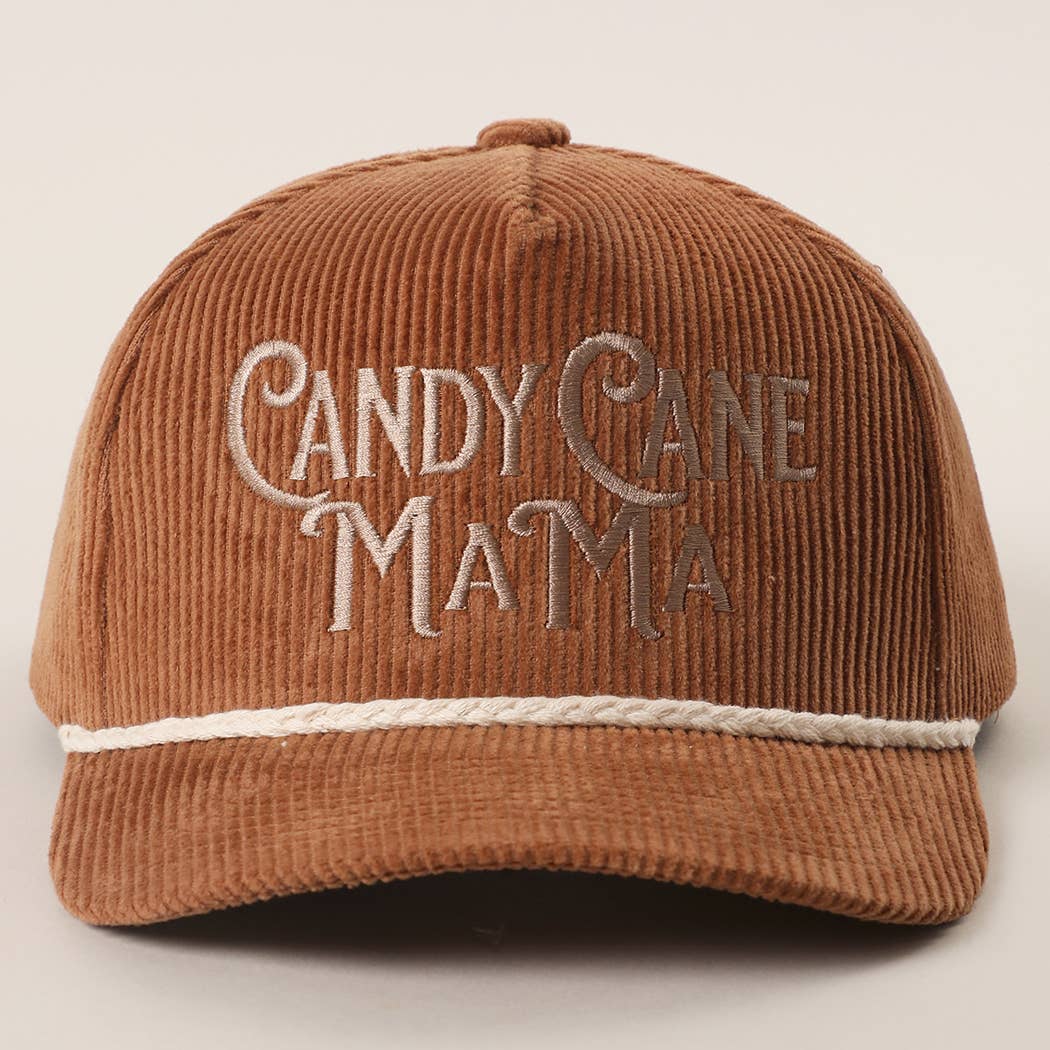 Fashion City - Wholesale Trucker Hat - Women's - CANDY CANE MAMA Corduroy Rope Trucker Hat4