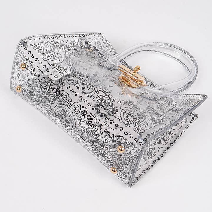 Clear Bandana Print Transparent Bag for wholesale on Faire