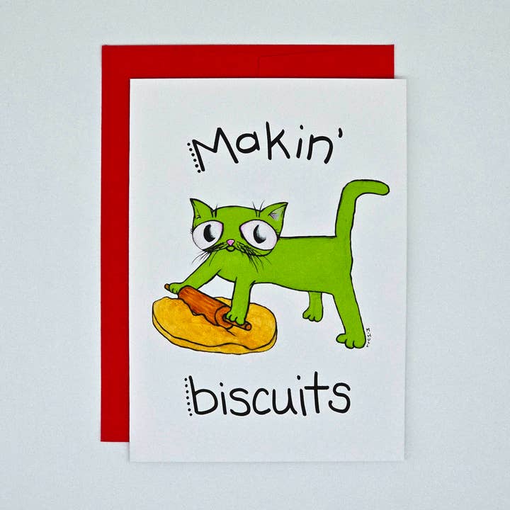 Makin' Biscuits – Card | A6 for wholesale by Martha Hull's Cute + Deadly Art
