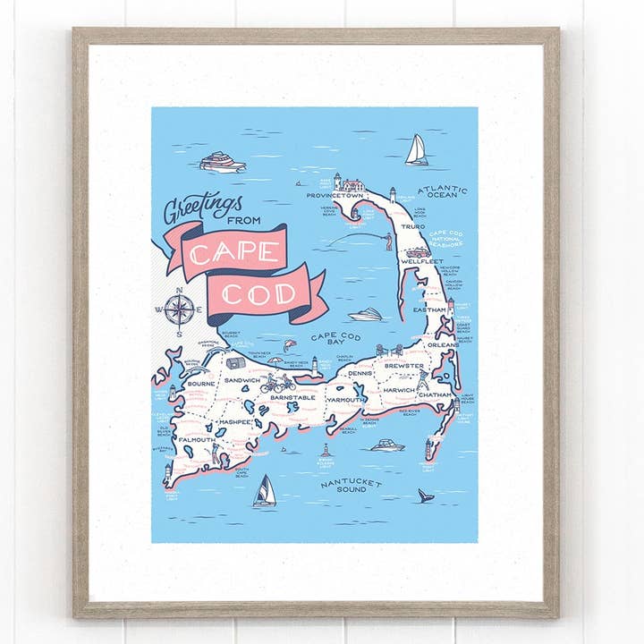 Cape Cod Map for wholesale by Casey Circle