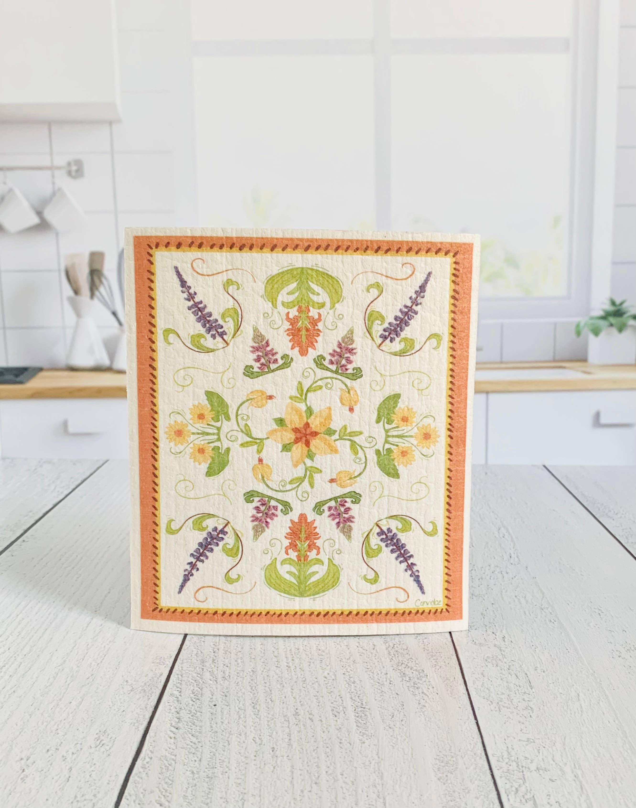 Corvidae drawings & designs – Großhandel Küchenhandtuch – Fiori Wildflower Schwedisches Spültuch0