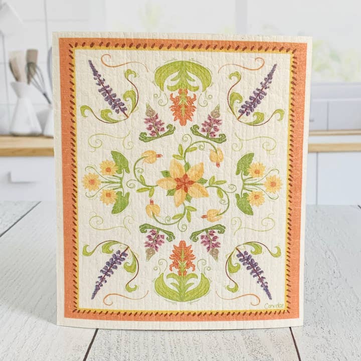 Corvidae drawings & designs – Großhandel Küchenhandtuch – Fiori Wildflower Schwedisches Spültuch0