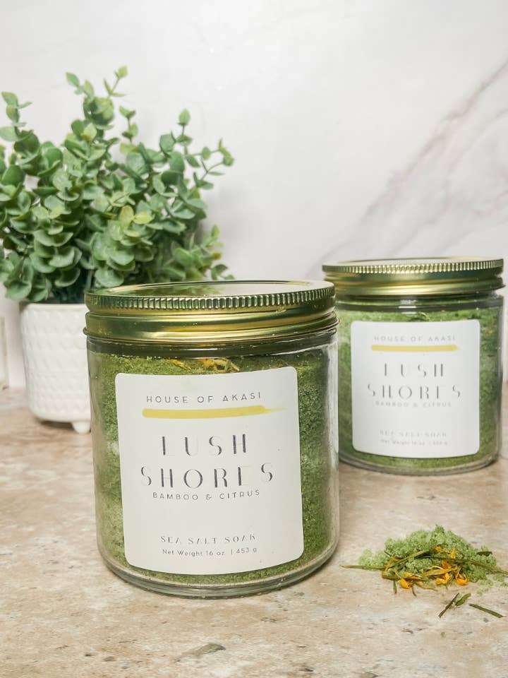 Lush Shores Sea Salt Soak Vetiver & Bergamot - 15.5 ounce for wholesale by House Of Akasi