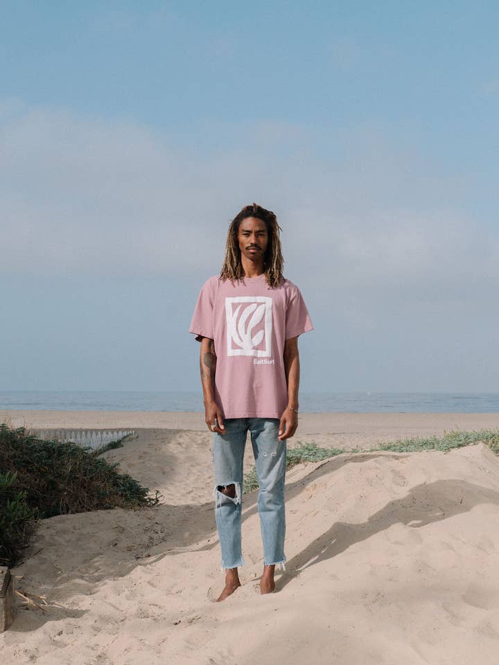 Camiseta feita para o oceano - Lavanda empoeirada/tinta folhada por atacado de Salt Surf