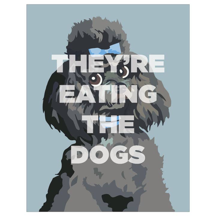 5 x 7 De spiser hundens puddellykønskningskort for engroshandel hos Fridgedoor