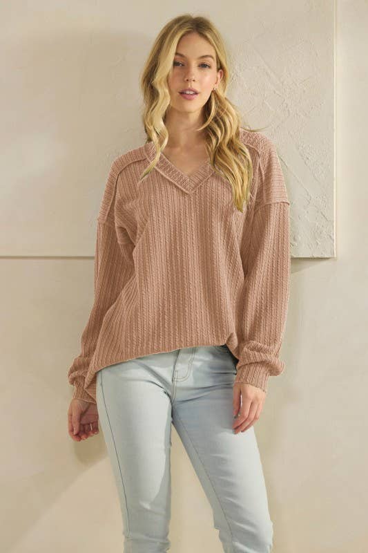 HEIMISH - Wholesale Tunic - Women's - ET7650-24 LONG PUFF SLEEVE SOLID TOP0