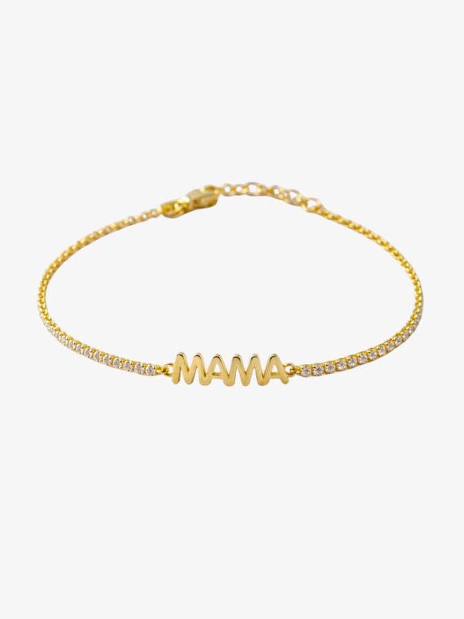 GOUDEN ARMBAND MET CIRKONIA MAMA voor wholesale door Anitials