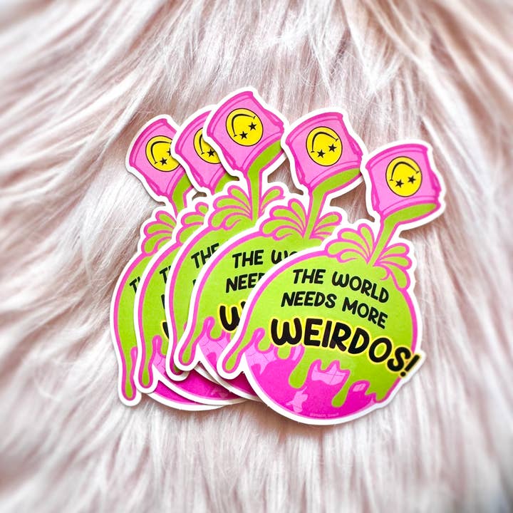 World Needs Weirdos Sticker for wholesale by Peach Beast