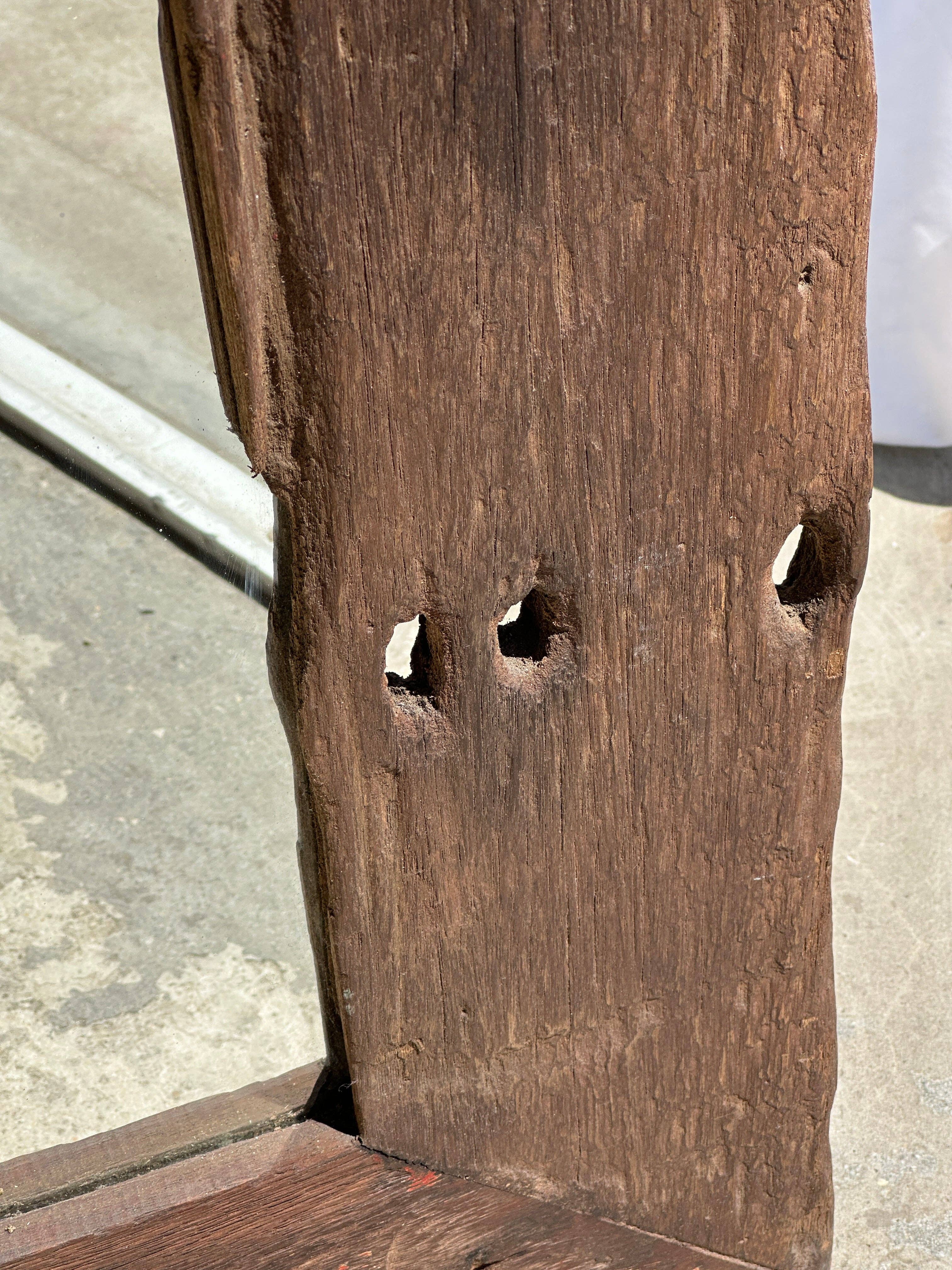 Office Objets - Wholesale Wall Mirror - Mirror with exotic brutalist old iron wood frame H:139cm9