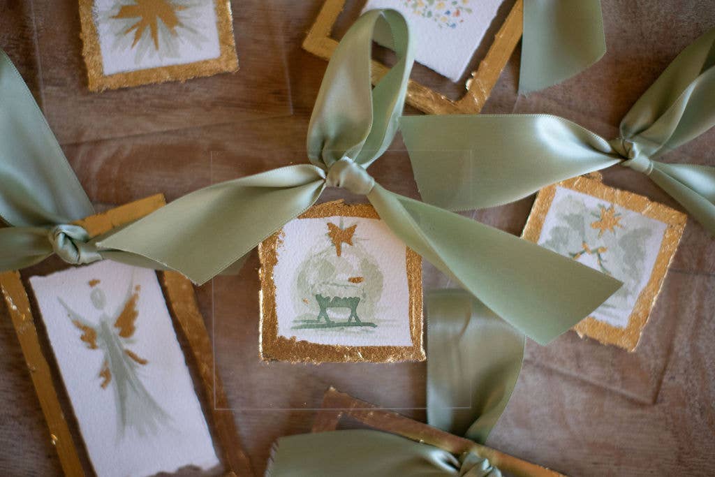 Porter Rivers Art - Wholesale Ornament - The Manger - Hand Painted Watercolor Ornament 2