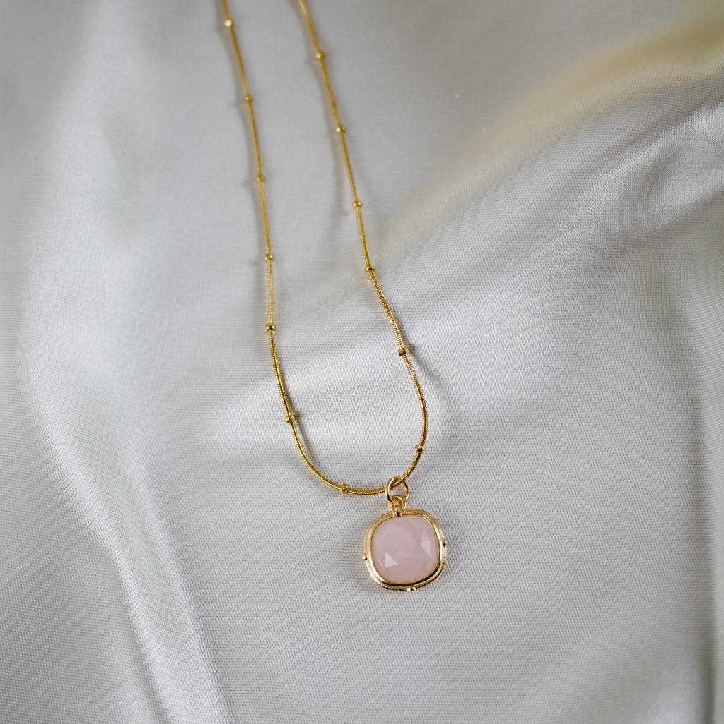 TISH jewelry - Wholesale Pendant/Charm Necklace - Ace // Square Pendant Crystal Necklace0