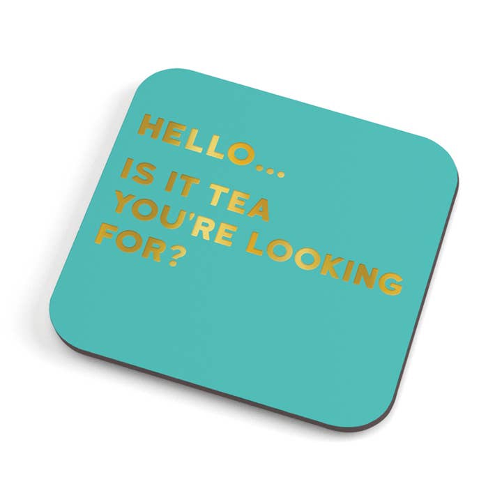Hello Coaster - cork backed and reusable! for wholesale by Redback Cards - ALL duties and tariffs paid