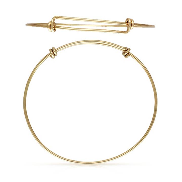 Plazko - Wholesale Bangle Bracelet - 14Kt Gold Filled 8.0-9.5" 1.65mm Adjustable Bangle - 1pc0