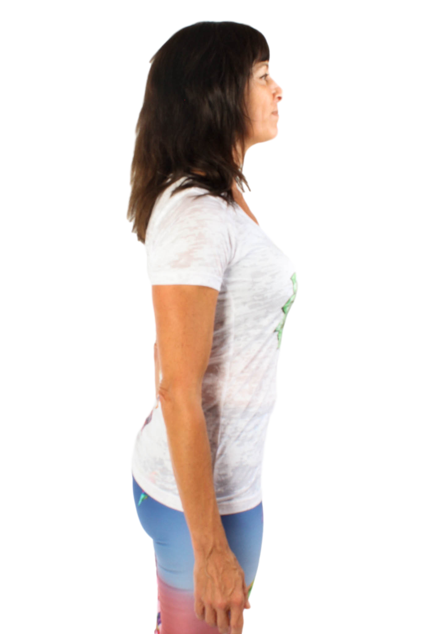 Third Eye Threads - Vente T-shirt sérigraphié – femme - Chakra du cœur sur le devant avec dos plein Chakra sur le col bateau Burnout Crew3