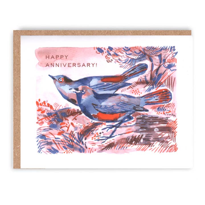 Anniversary Lovebirds Card for wholesale by Sarah Landwehr