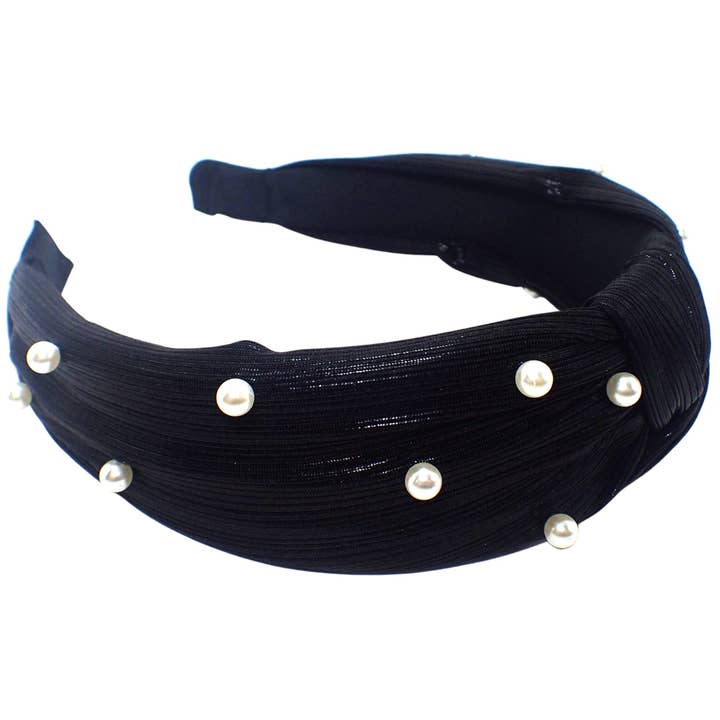 Topkids Accessories - Wholesale Fashion Headband - Women's - Metallic Pearl Knot Alice Bands Adult Women, Hair Accessories for Women, Hair Bands for Women, Thick Headband, Womens Headbands, Head Bands Adult Women, Wide Headbands