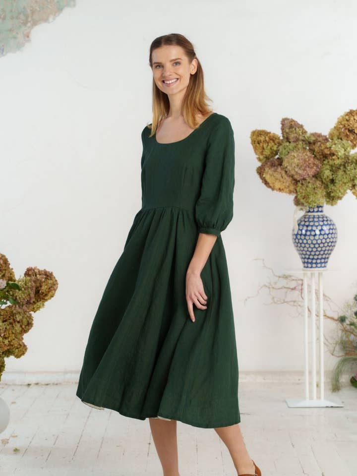 Robe Carmen, manches 3/4 pour la vente par Son de Flor