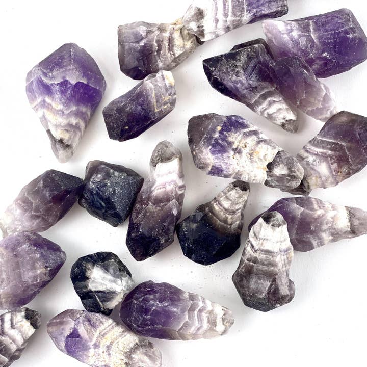 Rock Paradise - Wholesale Spiritual Stone/Crystal - 1/2 lb Chevron Amethyst Crystal Raw Points - (TS-55)