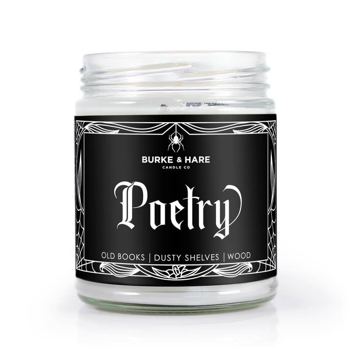 Burke & Hare Co - Wholesale Jar/Filled Candle - Library Candle | Poetry | Smells like Books | Dark Academia1