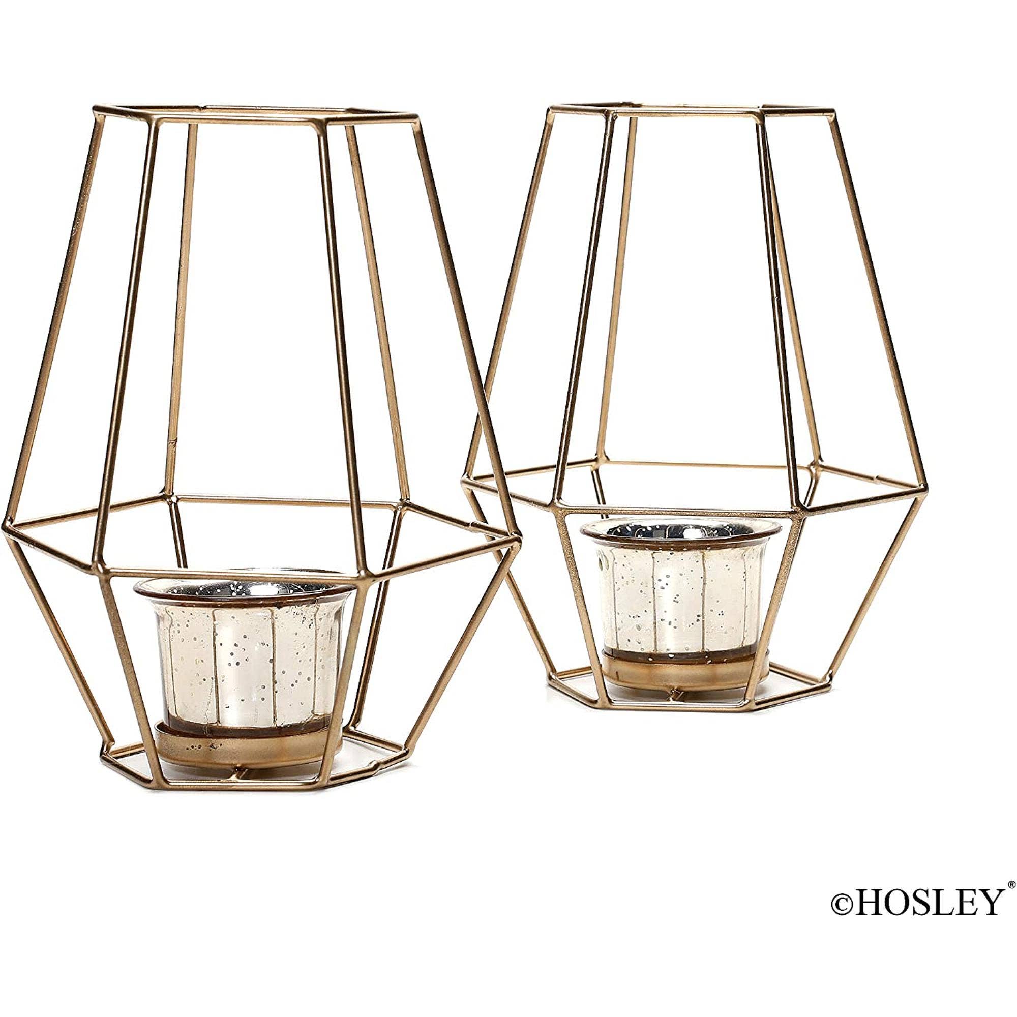 Hosley - Wholesale Lantern - Hosley® Set of 2,LANTERN W/MERCURY GOLD GLASS 7IN H7