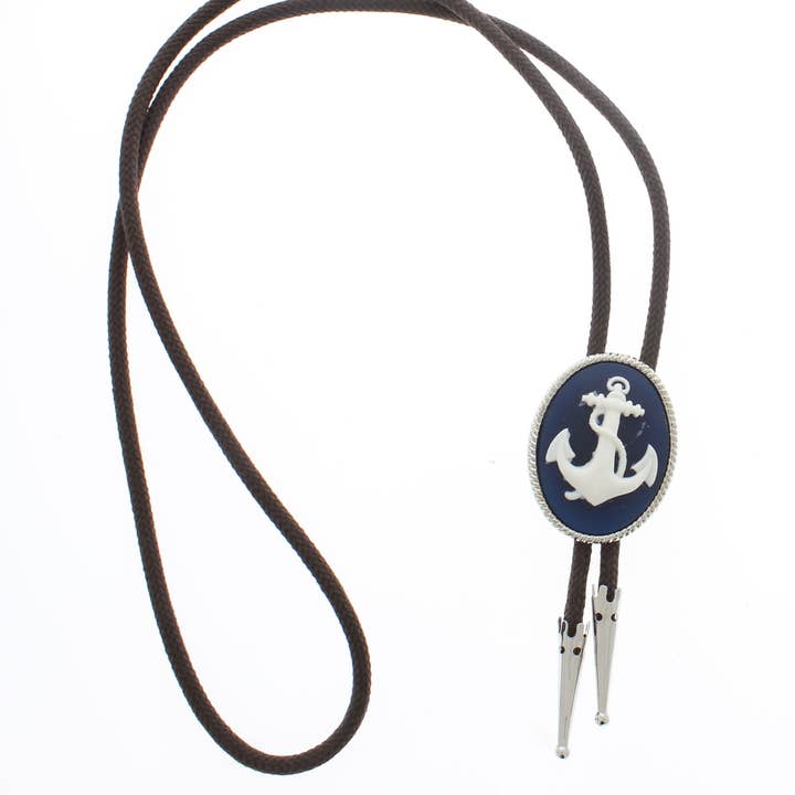 Cravatta Cameo Bolo, 44 mm x 35 mm, Deep Sea Blue Anchor, ciascuna per la vendita all'ingrosso da parte di HHH Designs