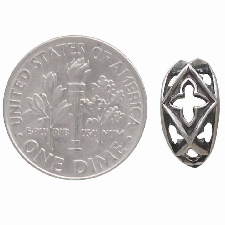Nina Designs - Wholesale Huggie Earrings - Sterling Silver Gothic Marquis Huggie Hoop Earrings 13x7mm