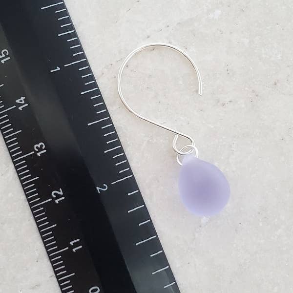 Sosie Designs - Wholesale Dangle Earrings - Silver Eco Sea Glass Sea Droplets Earrings - Periwinkle