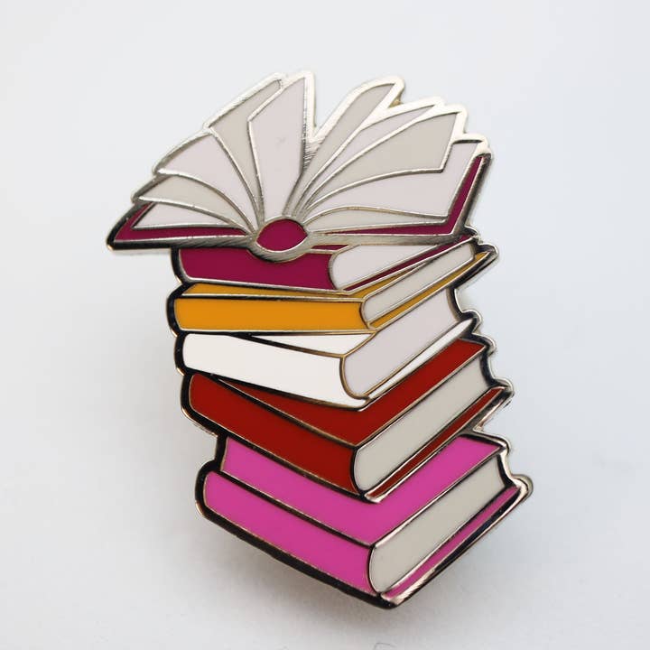 Pride Books Pin: Lesbian for wholesale by Foam Brain Games