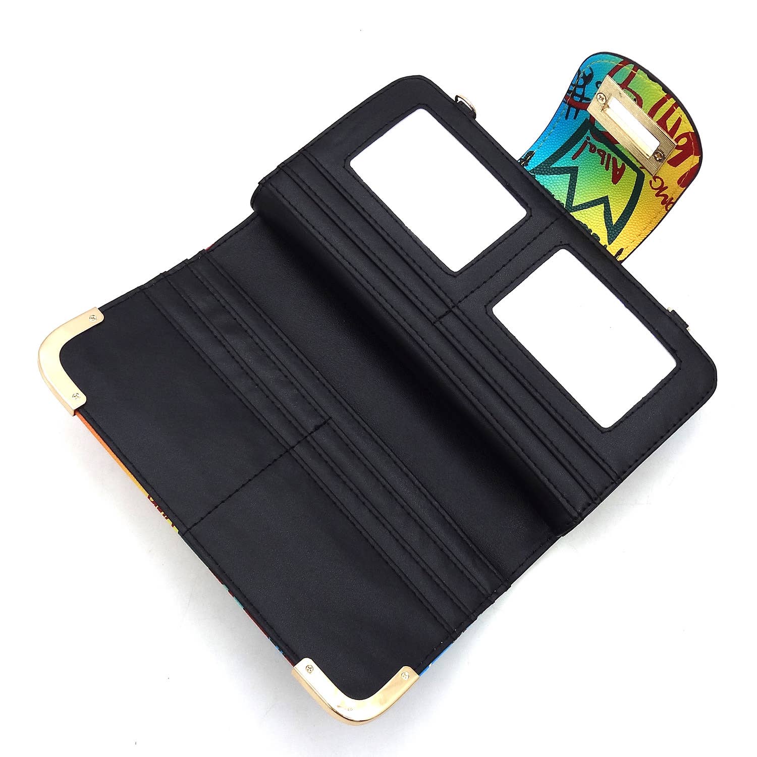 M&M HANDBAGS, LLC. - Wholesale Crossbody Bag - Women's - GP041 Multi Graffiti Turn Lock Crossbody Wallet4