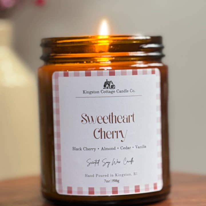 Sweetheart Cherry Soy Candle for wholesale by Kingston Cottage Candle Co.