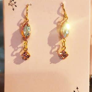 1889 Products - Wholesale Dangle Earrings - 1889 Jewelry Vintage Rhinestone Earrings - Assorted Small