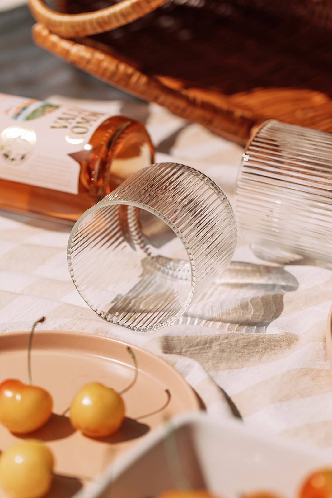 Hudson and Oak - Wholesale Drinking Glass/Cup - Short Ridged Glassware (set of 4)3