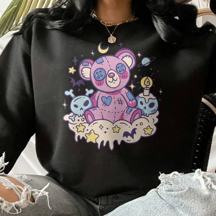Kawaii Teddy Bear Zombie Creepy Sweatshirt for wholesale by PositiveParty