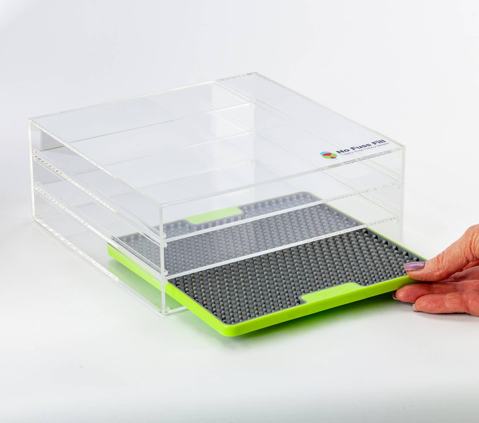 No Fuss Fill – wholesale Pet mat – Dog – Lick Mat storage Rack includes Spatula & Mat1