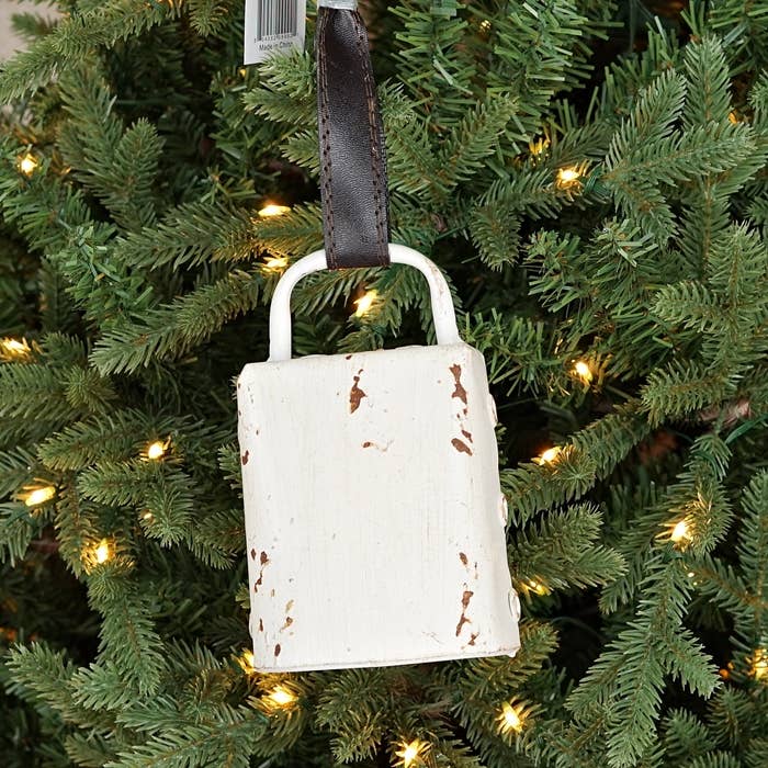 M9992-Aged Finish Square Bell Orn-CR for wholesale by Holiday Depot Inc.