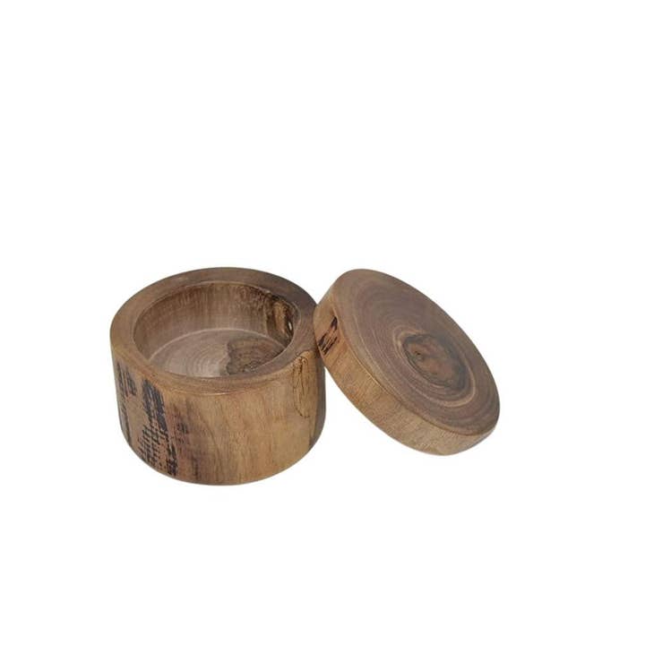 Huizbirn - Vendita all'ingrosso Portagioie/organizer per gioielli - Scatola porta anelli in noce fatta a mano 7,5 x 5 cm