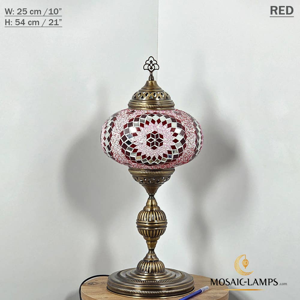 Mosaic Lamps - Wholesale Accent/Desk Lamp - 10+ Colors - Turkish Mosaic X Large Globe Table Lamp, Marrak68