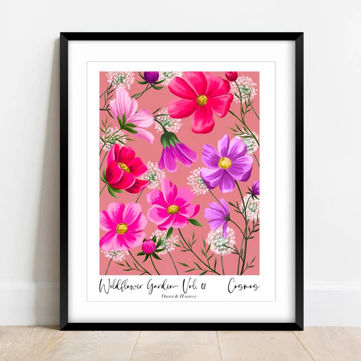 Cosmos Wildflower Have Vægkunst Print for engroshandel hos DorothyDear