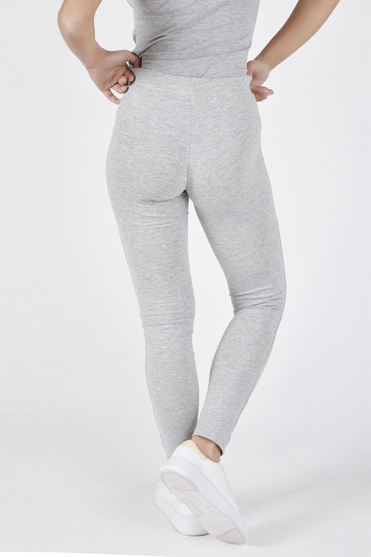 Ljusgrå Melange Certifierad ekologisk bomull leggings för wholesale på Faire2